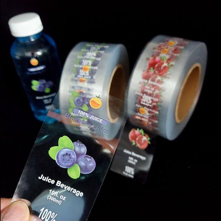Transparent juice roll label samples