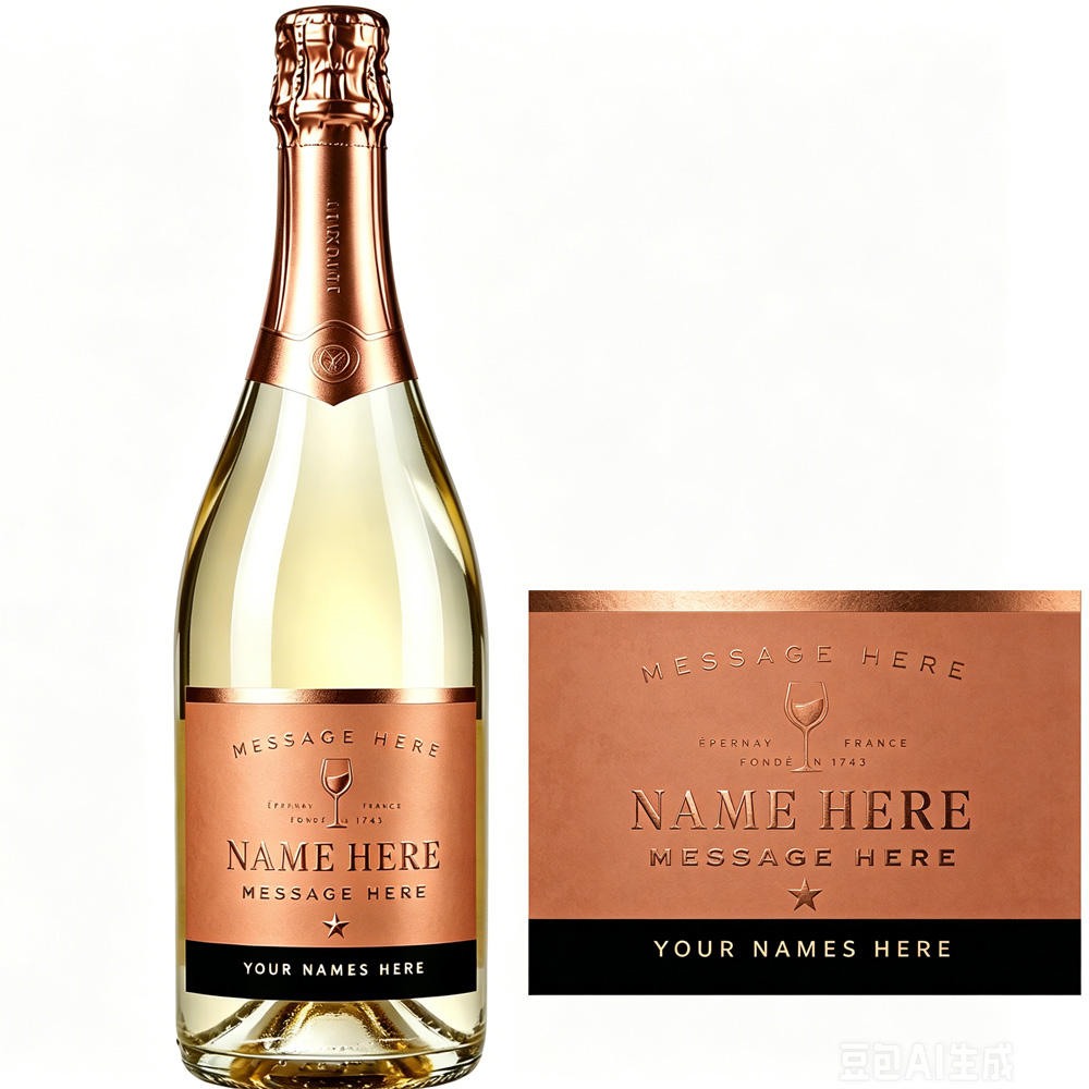 Copper foil premium bottle label