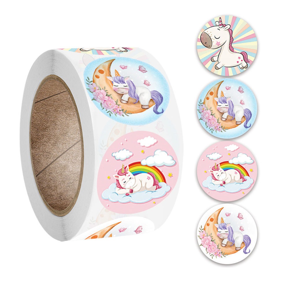 Round cartoon roll stickers