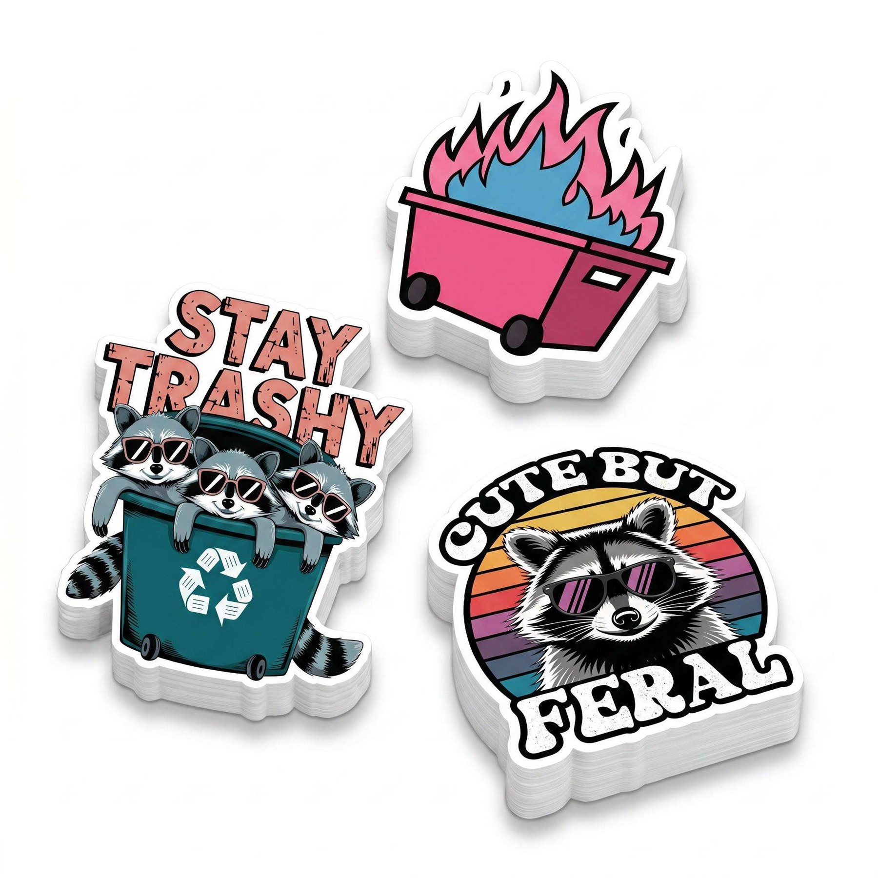 Custom die cut cartoon character sticker stacks
