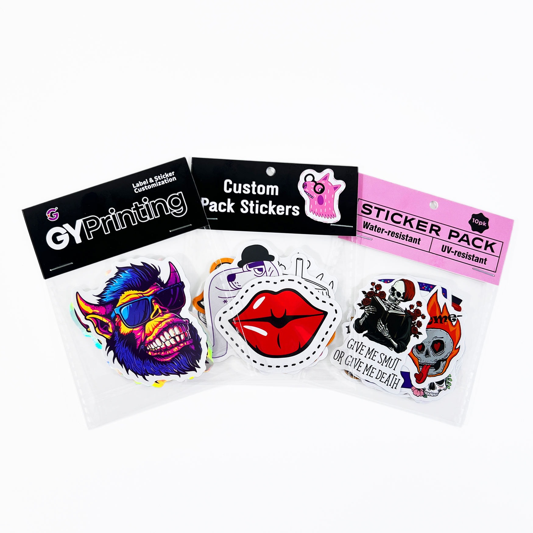 Retail pack custom stickers