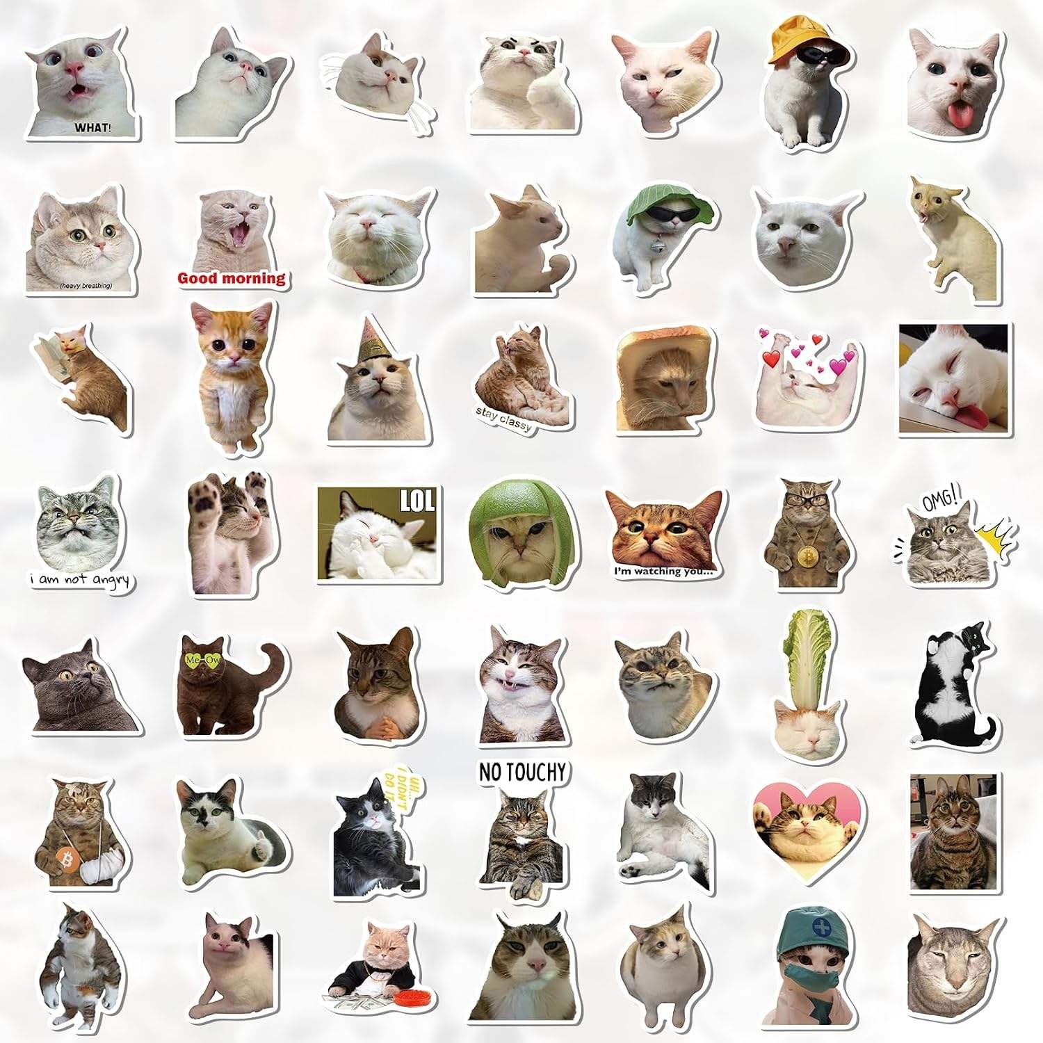 Meme style sticker sheet