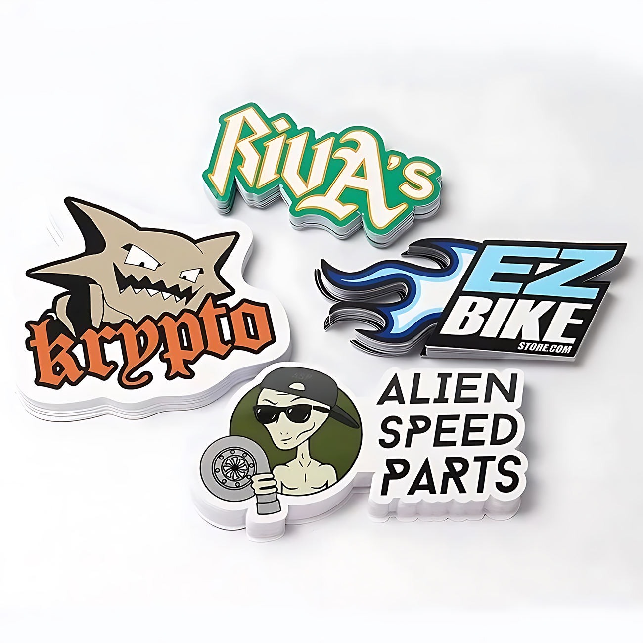 Custom die cut cartoon sticker stacks