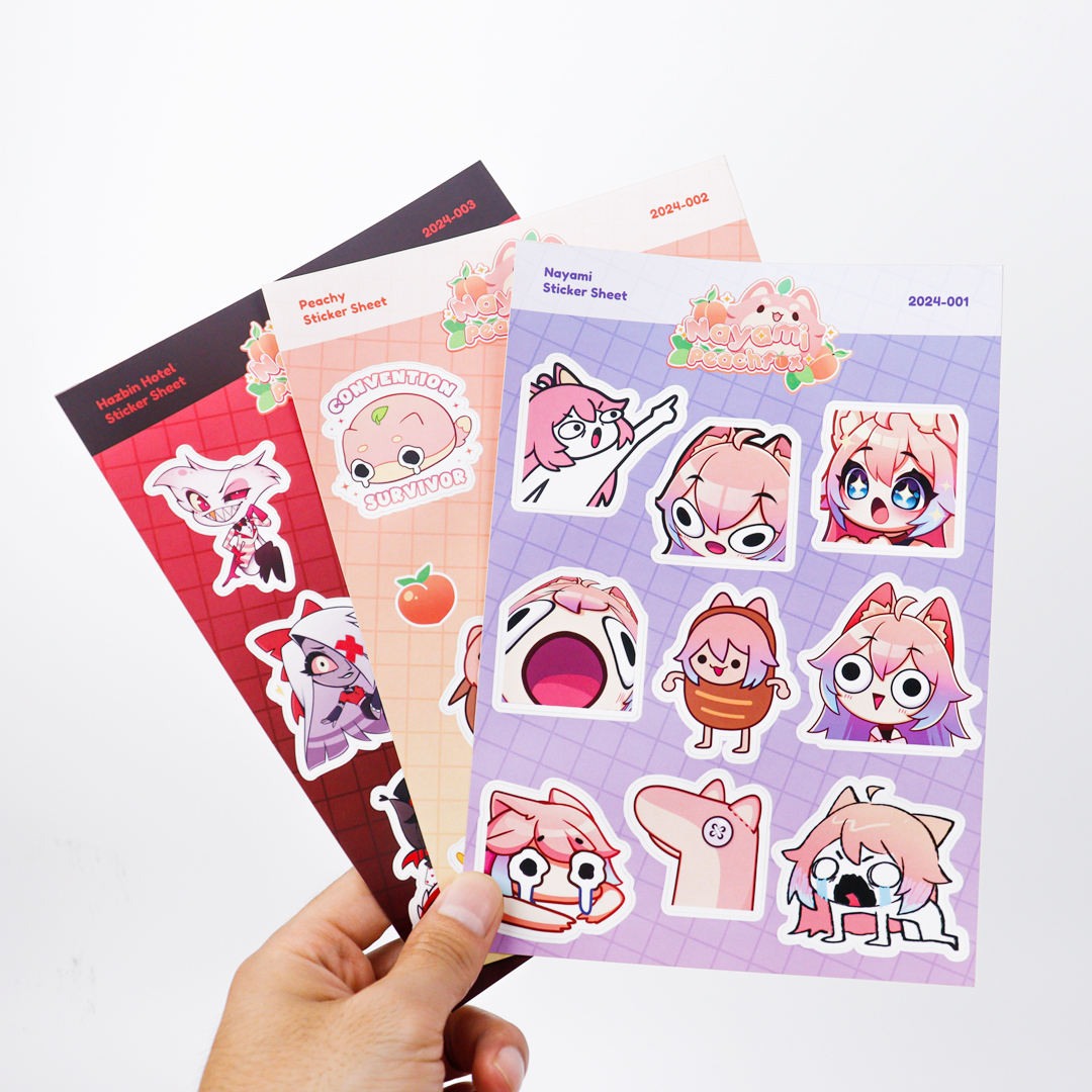 Kawaii character sticker sheets