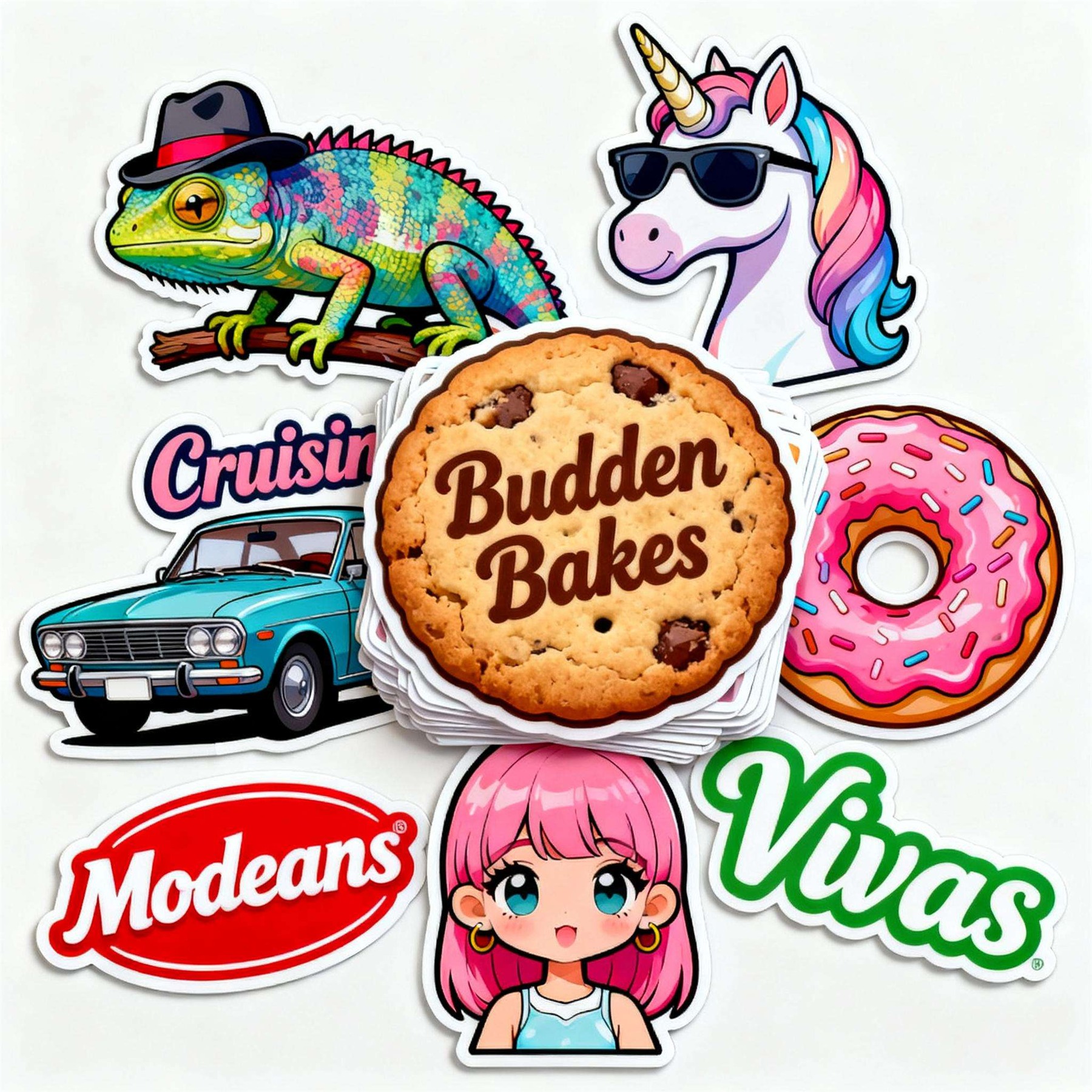 Mixed character vinyl stickers