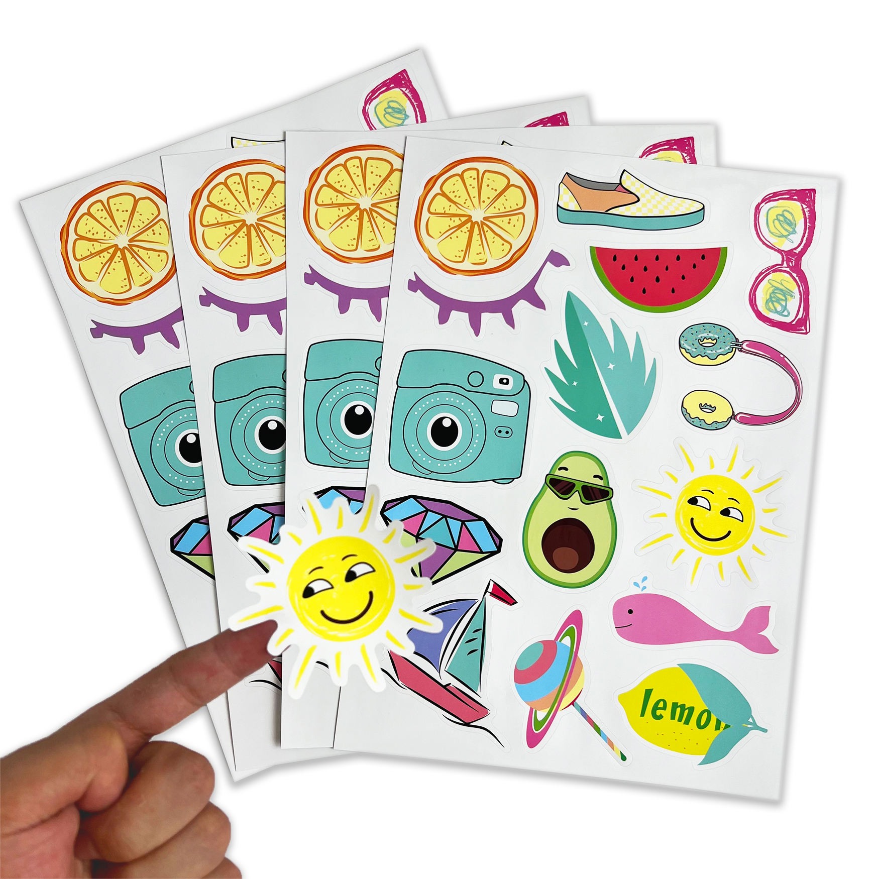 Summer cartoon sticker sheets