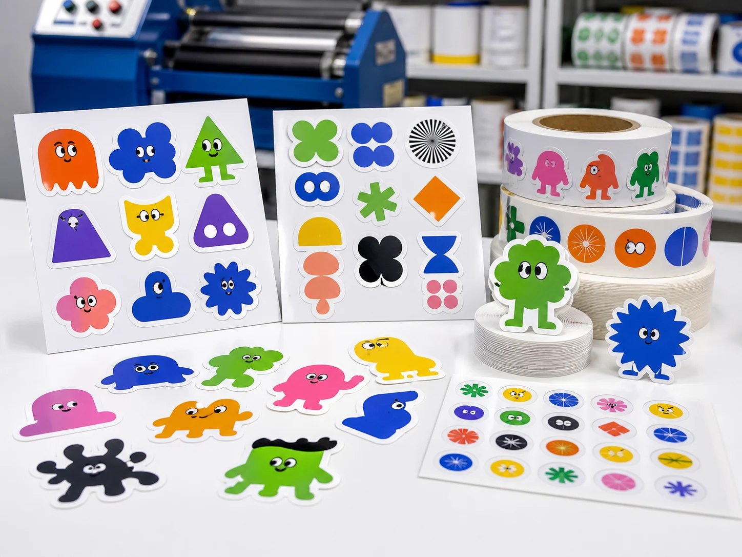 Custom cartoon stickers and sticker sheets