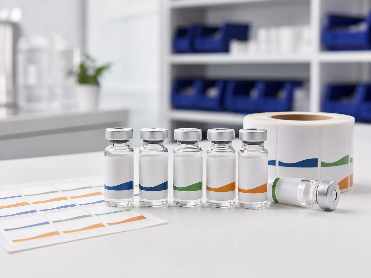 Custom peptide vial labels for small bottles