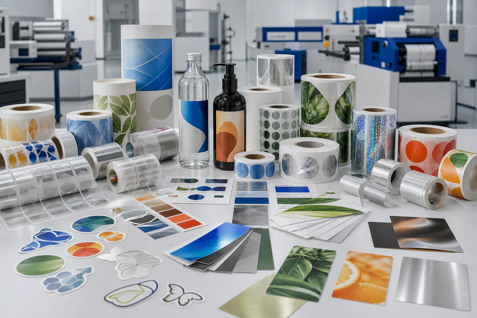 Custom label and sticker product samples