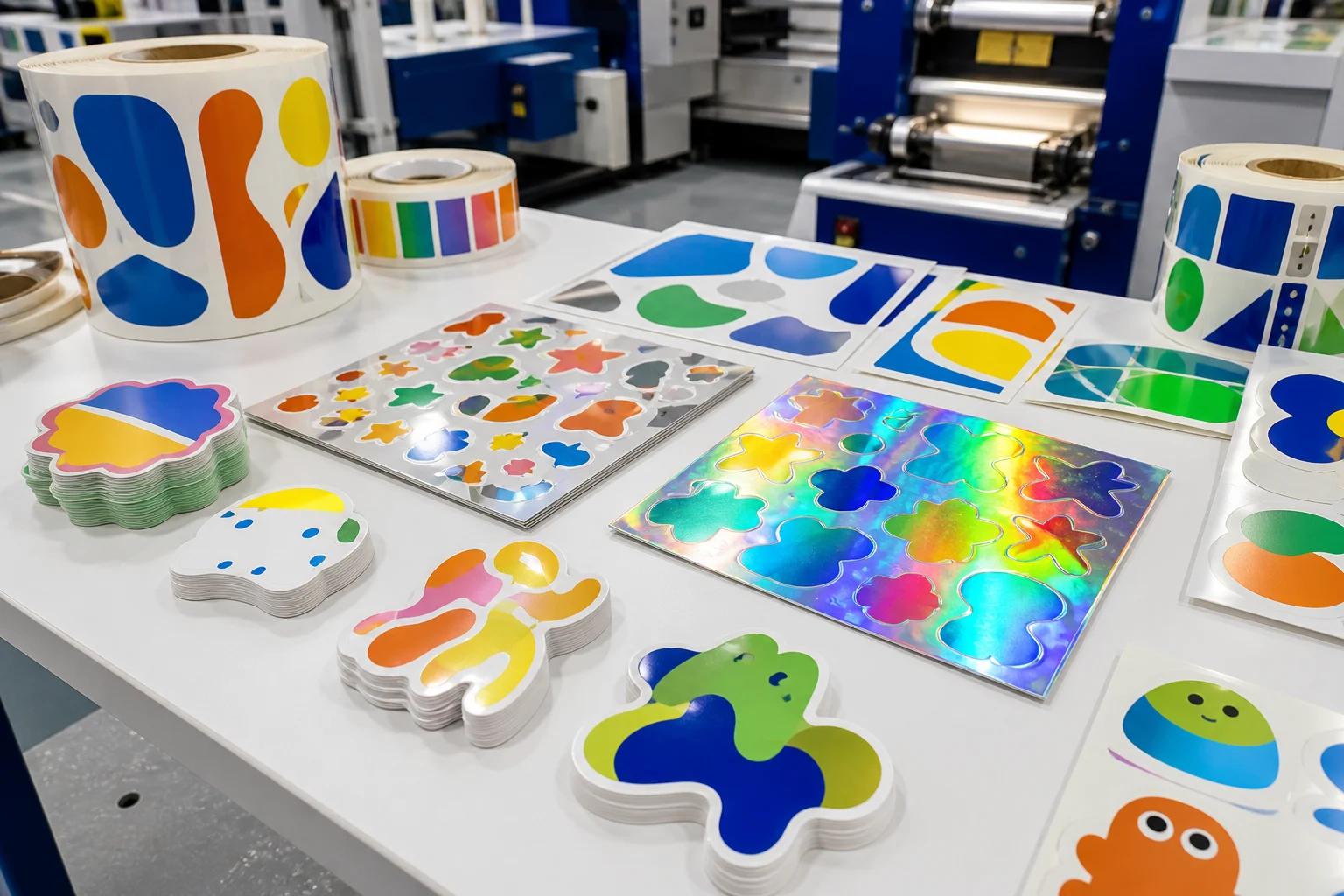 Die cut cartoon sticker examples with custom shapes