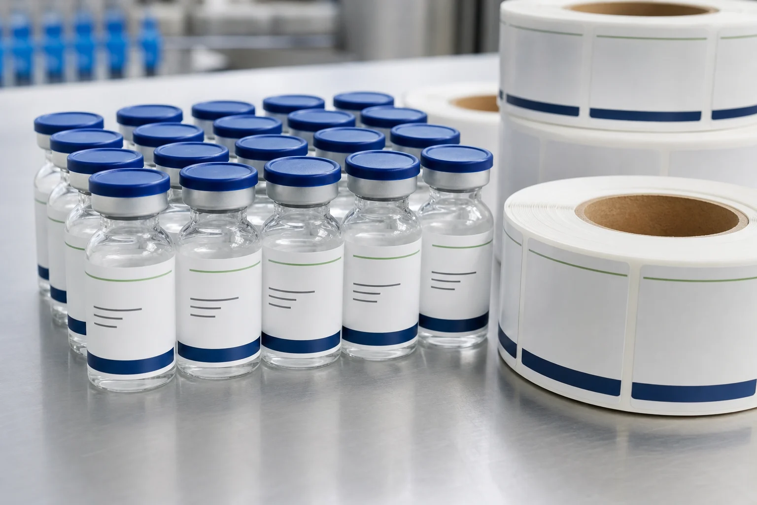 Custom waterproof vial labels for small glass bottles