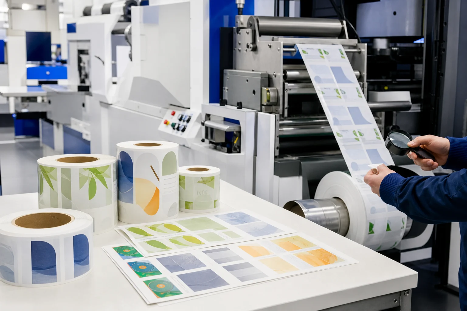 Label sampling and bulk production workflow