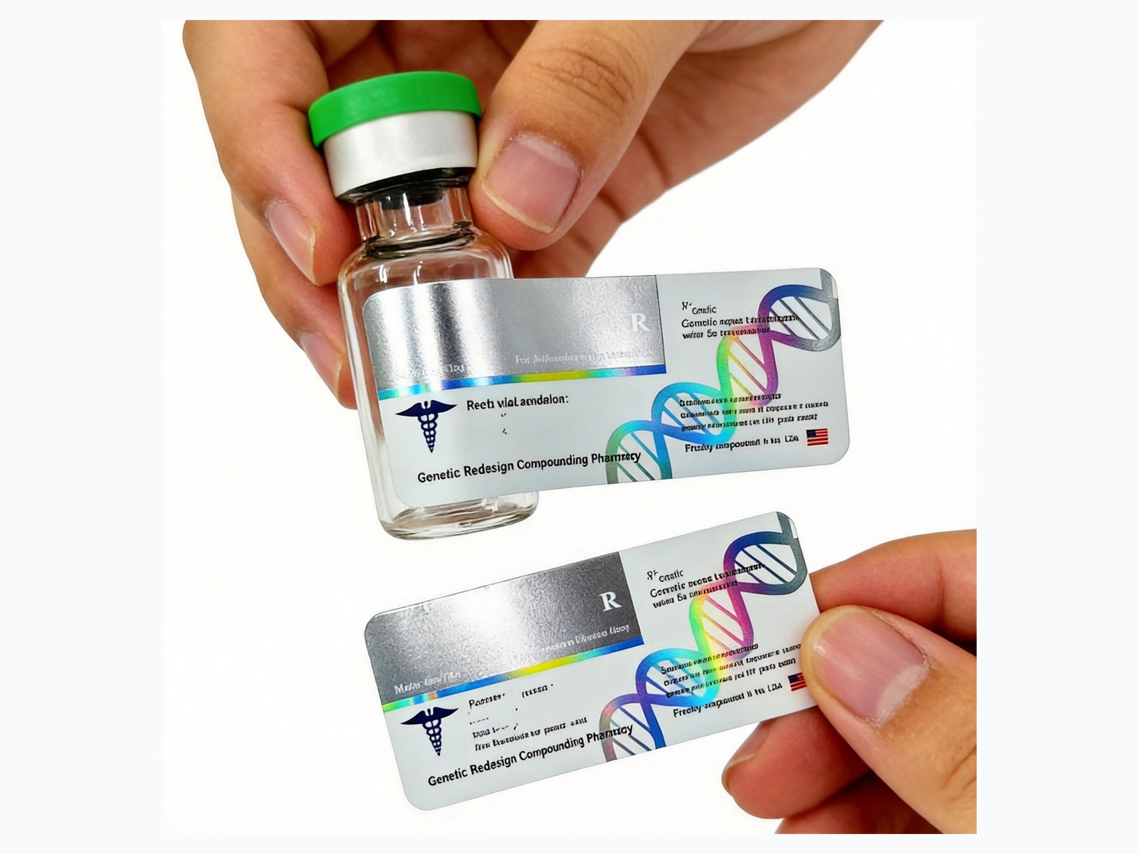 Blue Silver Vial Label Strips