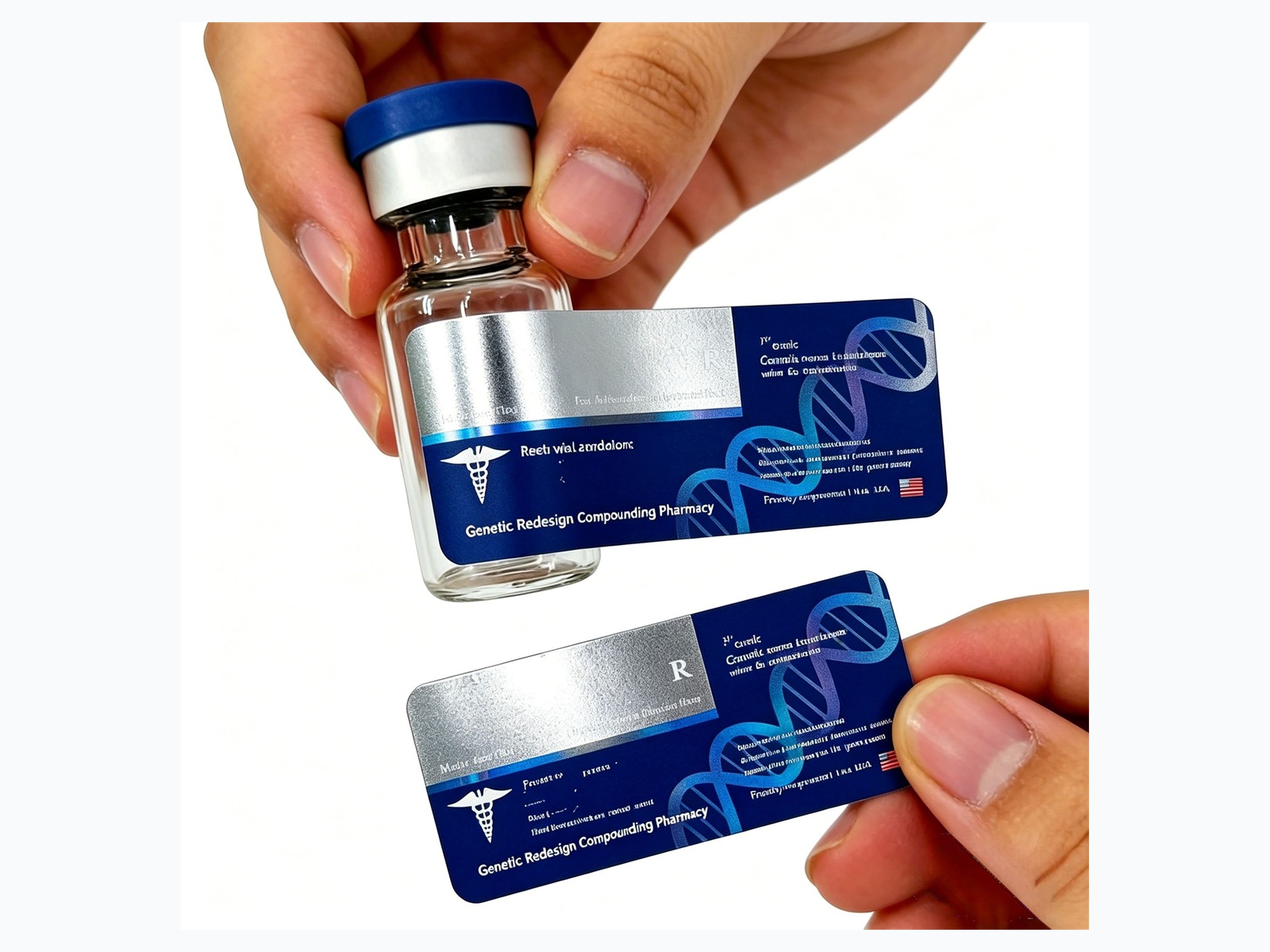 Deep Blue Holographic Vial Labels