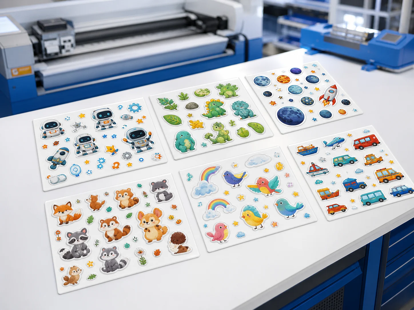 Sticker sheet layout for easy peeling