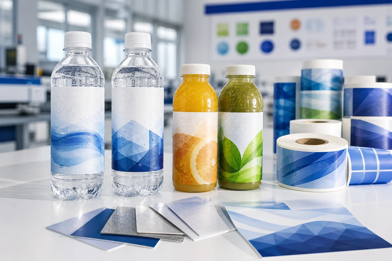 Waterproof bottle labels for drink brands