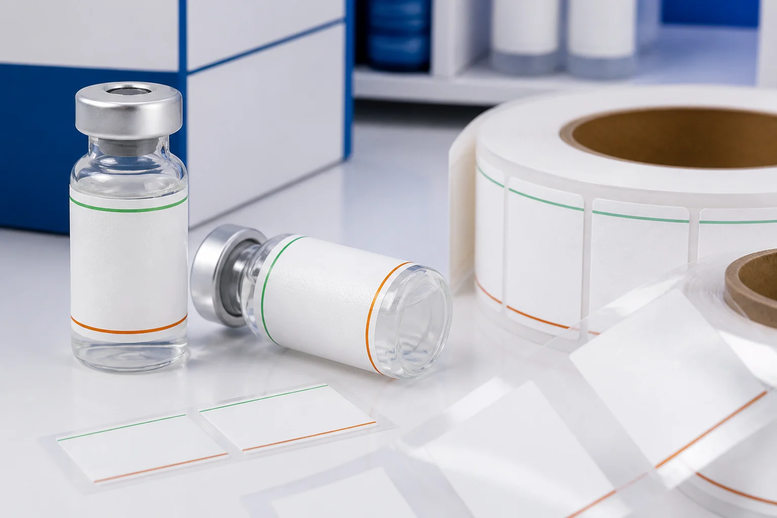 Waterproof vial labels with durable material